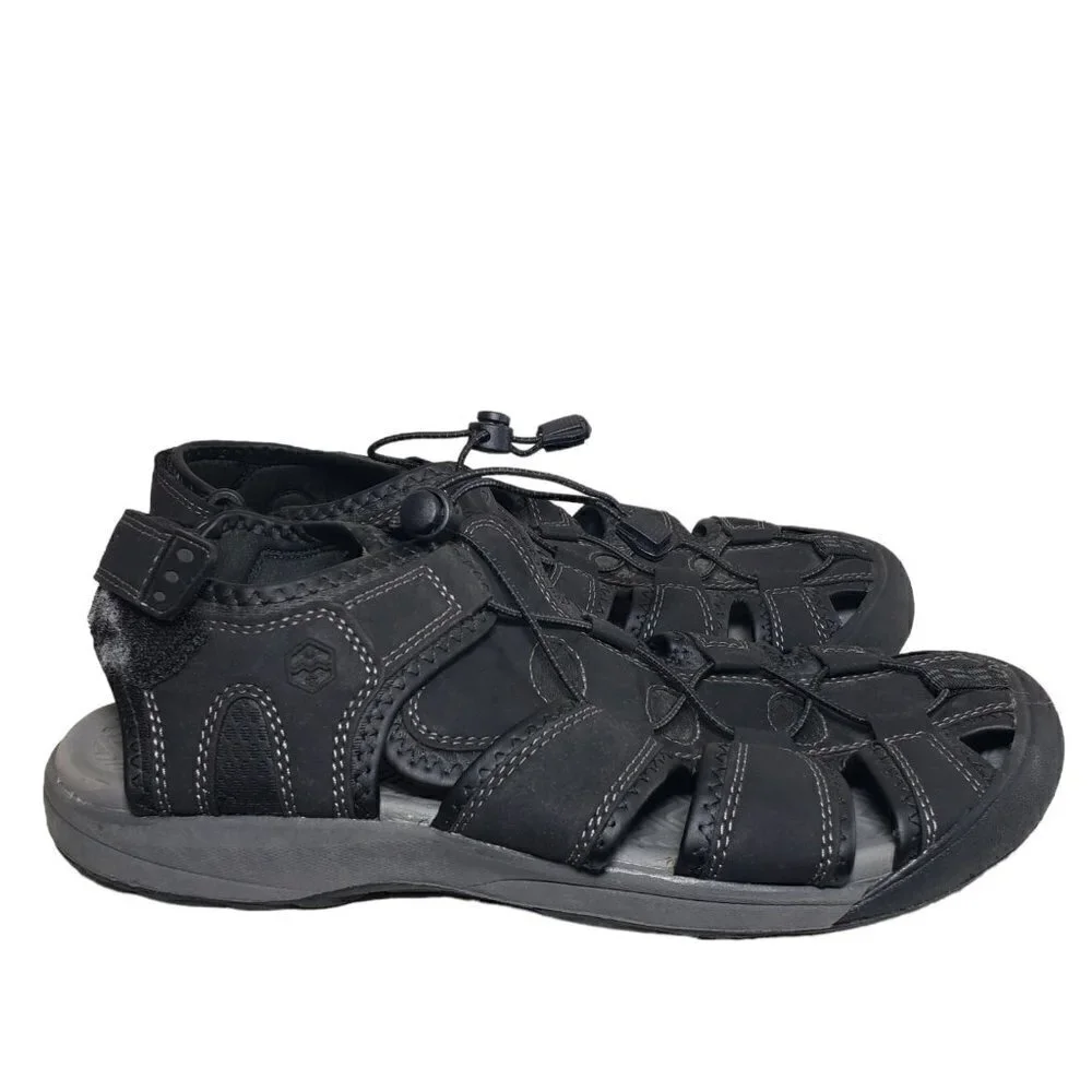 Khombu Mens Black Travis Closed Toe Active Sport Sandals Water Shoes Size 12